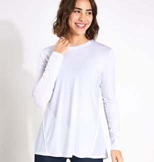 Lilybod Women's Kendall Crew Neck Split Back Top - M - White, White