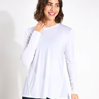 Lilybod Women's Kendall Crew Neck Split Back Top - M - White, White