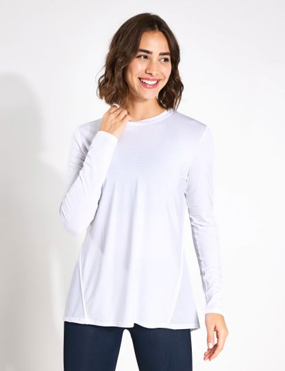 Lilybod Women's Kendall Crew Neck Split Back Top - M - White, White