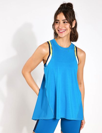 Lilybod Women's Kendall Modal Rich Relaxed Vest Top - Bright Blue, Bright Blue,Dark Blue,Pink,Dark Khaki