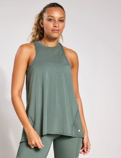 Lilybod Women's Kendall Modal Rich Relaxed Vest Top - Dark Khaki, Dark Khaki,Dark Blue